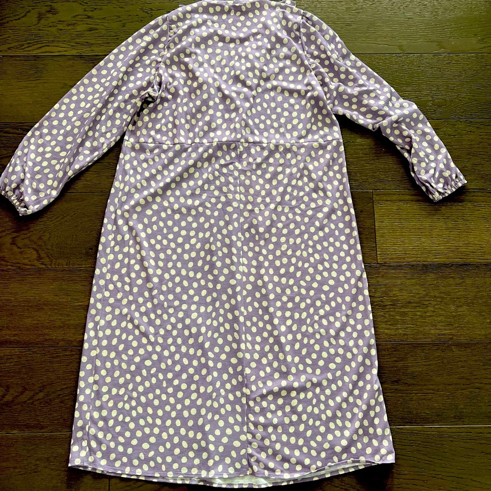 Womens Zara polka dot purple dress with Ruffles, sz Medium - Picture 10 of 11